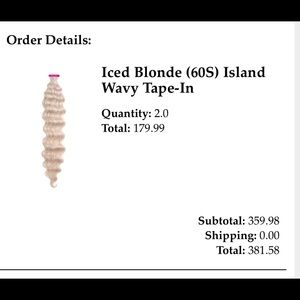 Iced blonde 20” tape in extensions